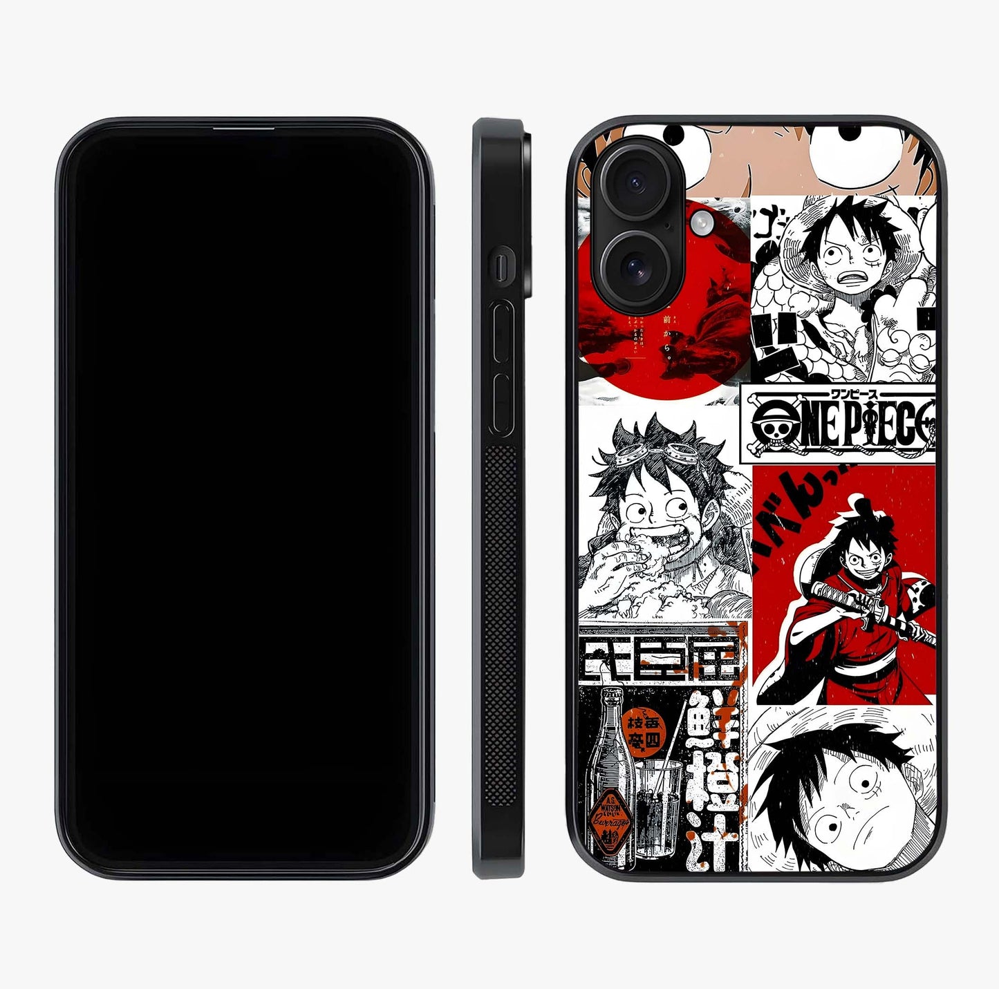 Strawhat Chaos Panels Glass Case displayed upright for full design visibility and premium finish.