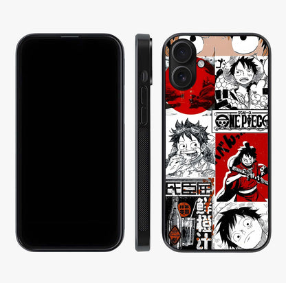 Strawhat Chaos Panels Glass Case displayed upright for full design visibility and premium finish.