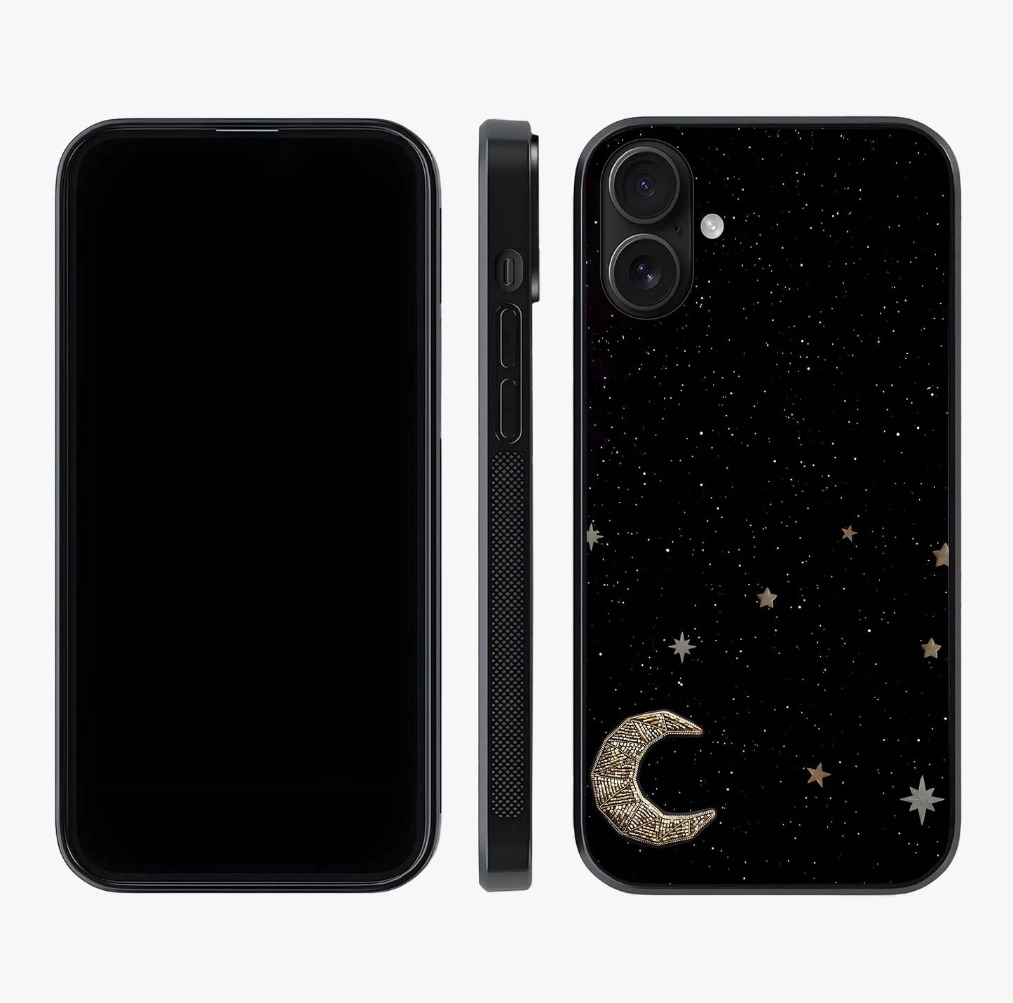 Twinkle Star With Half Moon Glass Case displayed upright for full design visibility and premium finish.
