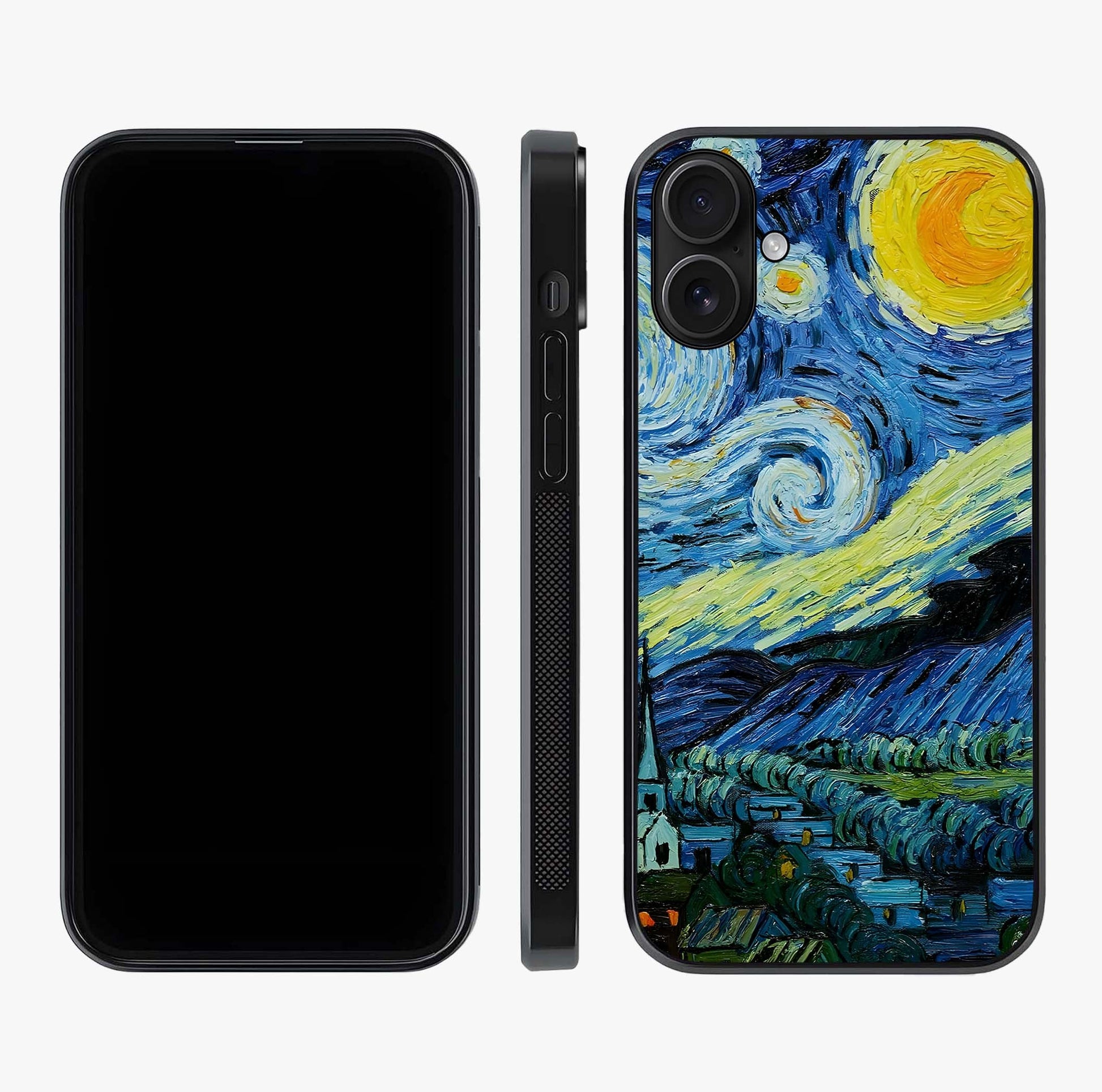 Van Gogh Art Glass Case displayed upright for full design visibility and premium finish.