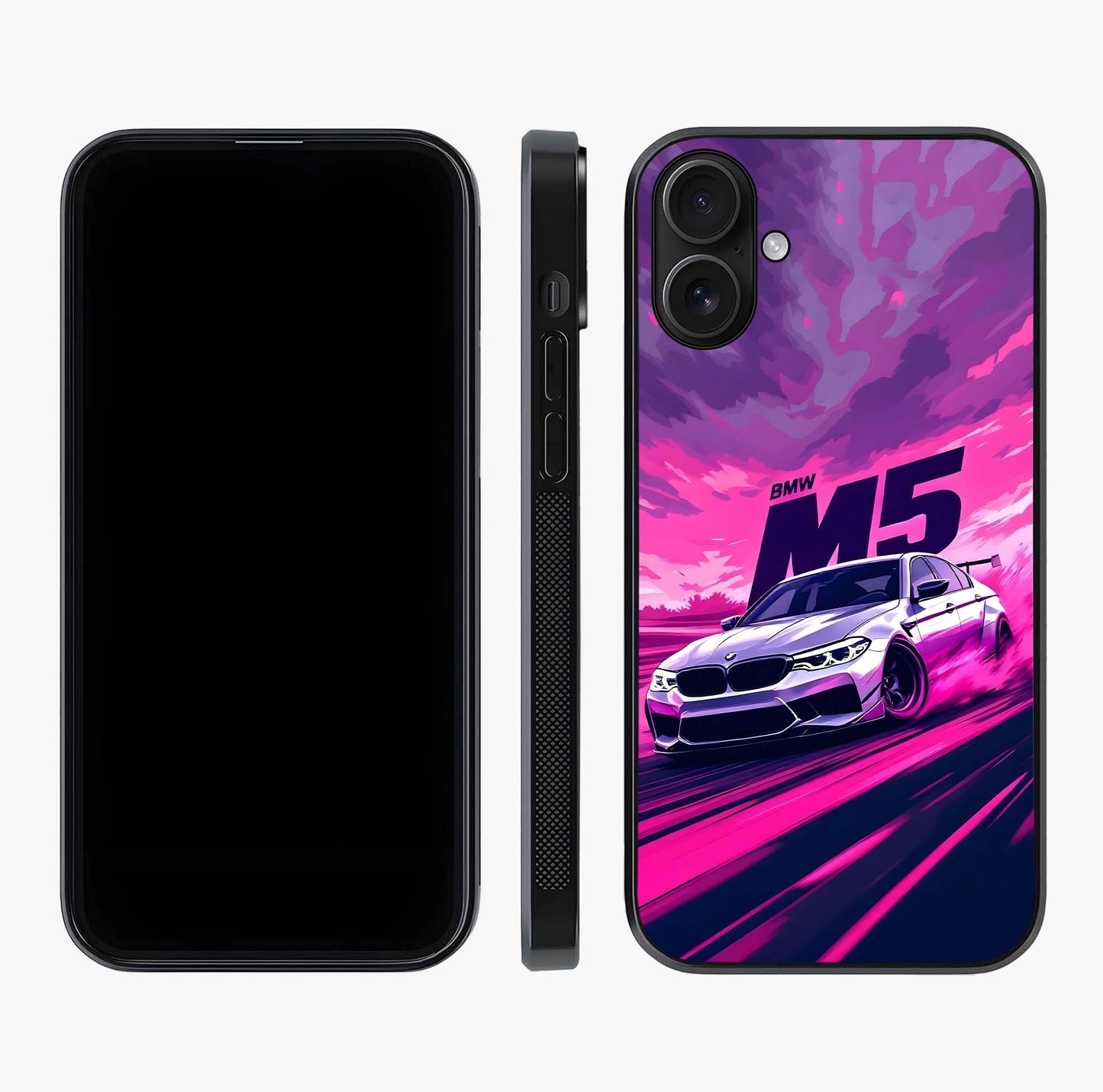 Velocity Drift Pulse Glass Case displayed upright for full design visibility and premium finish.