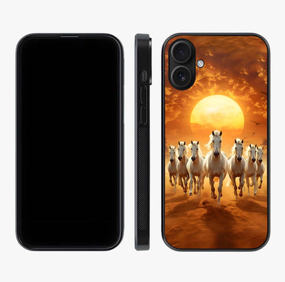Wild Sunset Majesty Glass Case displayed upright for full design visibility and premium finish.