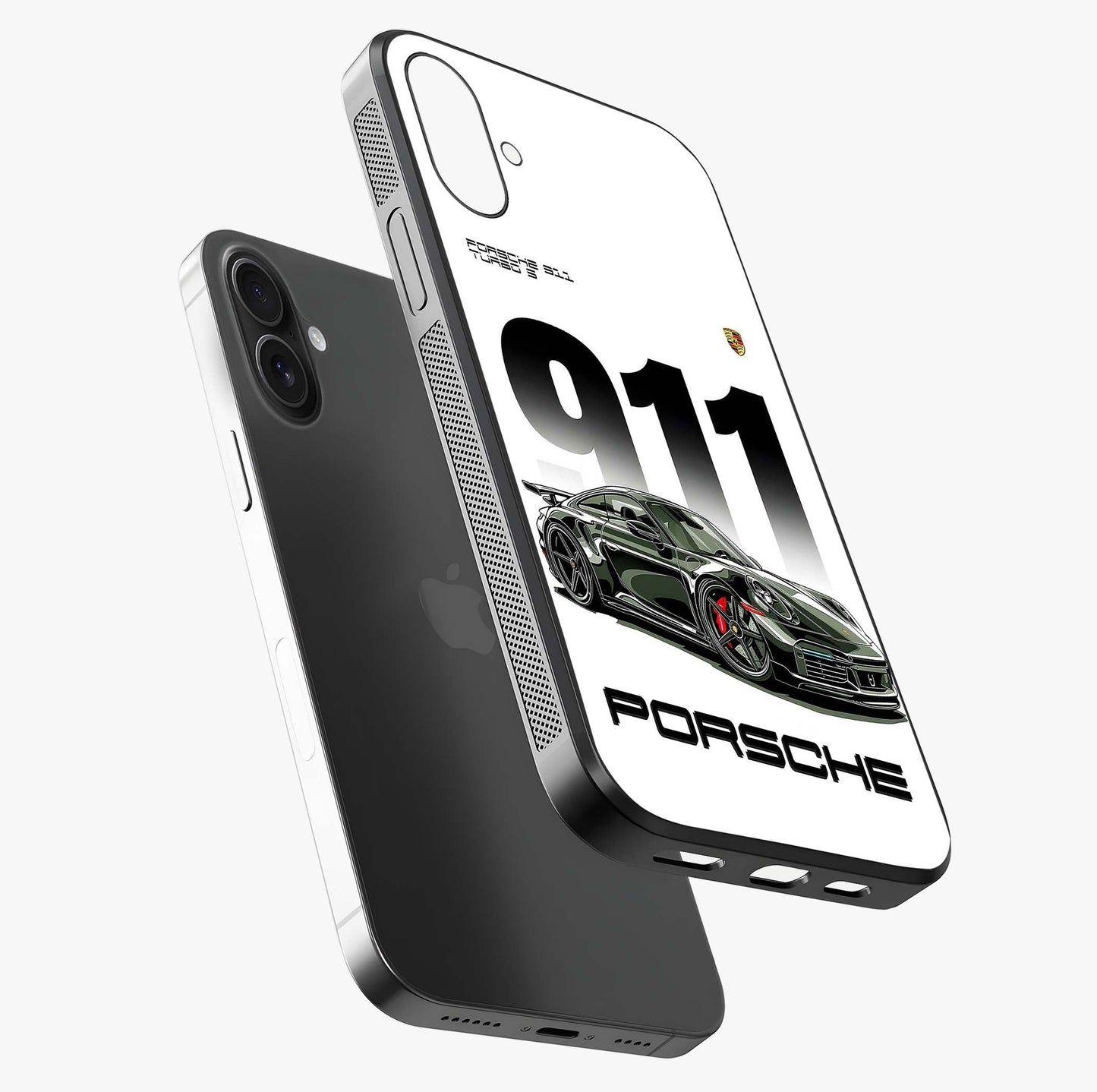 911 Turbo Dominance Glass Case laid diagonally highlighting side profile, edges and glossy glass shine.