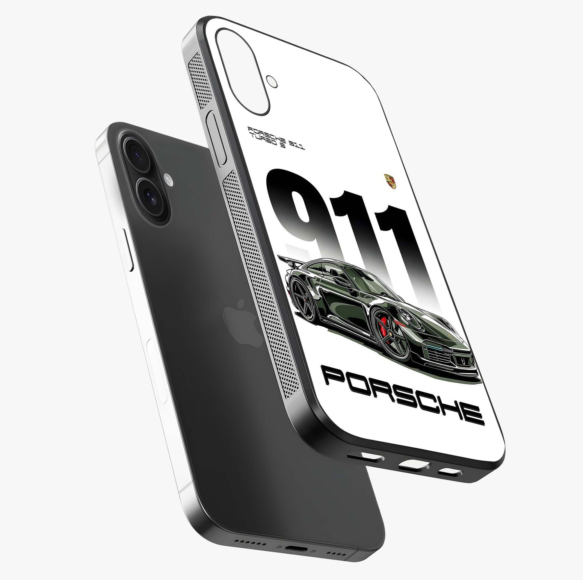 911 Turbo Dominance Glass Case laid diagonally highlighting side profile, edges and glossy glass shine.