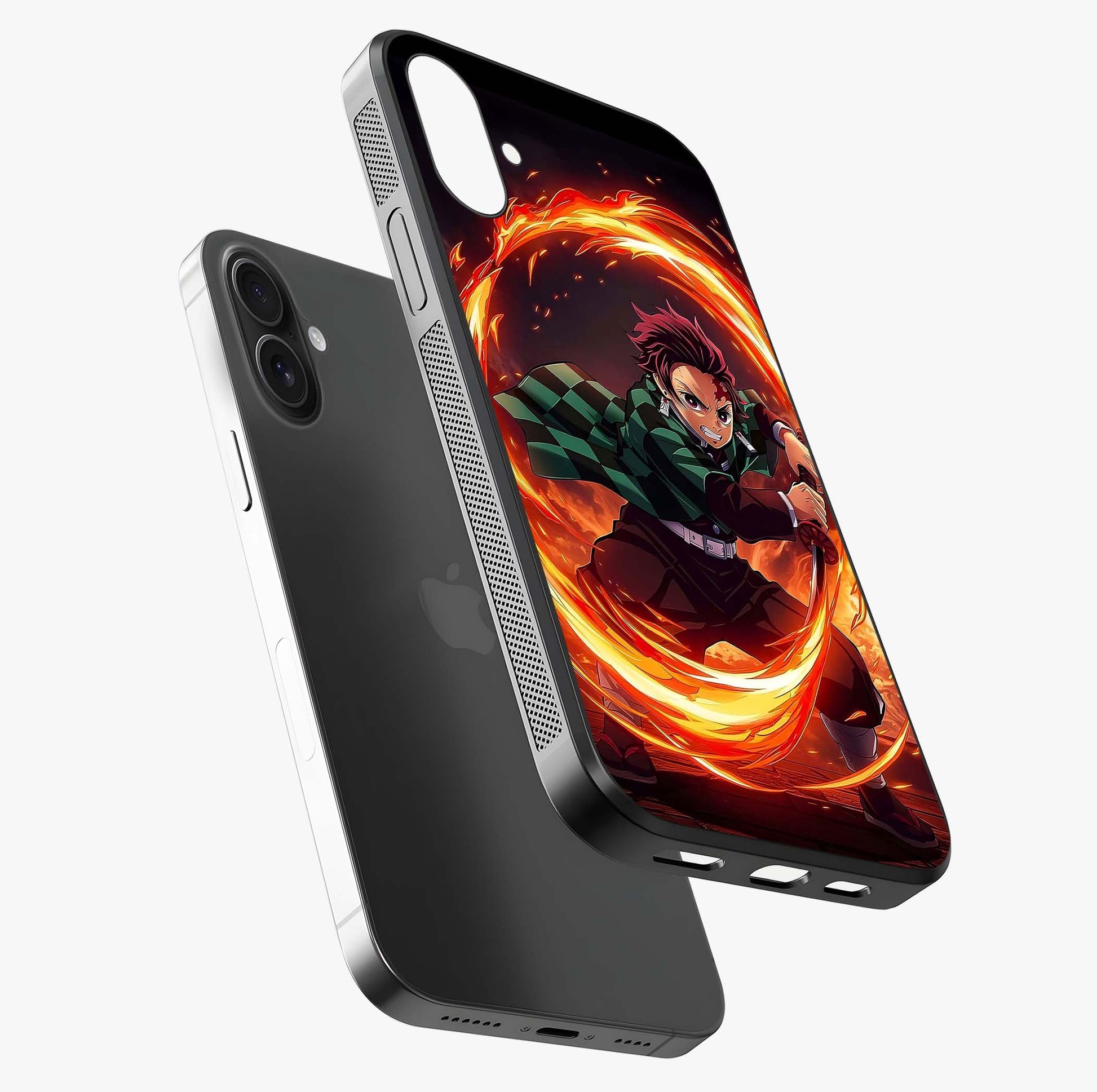 Blazing Sword Resolve Glass Case laid diagonally highlighting side profile, edges and glossy glass shine.