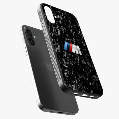 Carbon Speed Mark Glass Case laid diagonally highlighting side profile, edges and glossy glass shine.