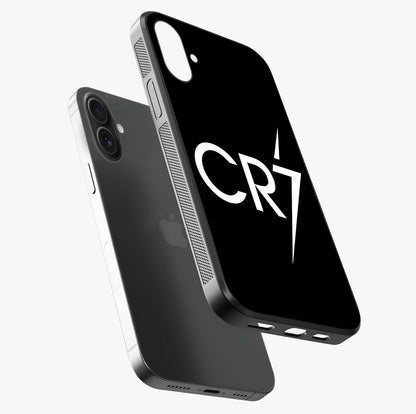 Cr7 Elite Strike Glass Case laid diagonally highlighting side profile, edges and glossy glass shine.