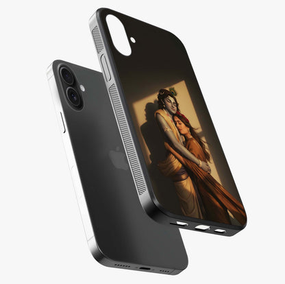 Divine Eternal Love Glass Case laid diagonally highlighting side profile, edges and glossy glass shine.