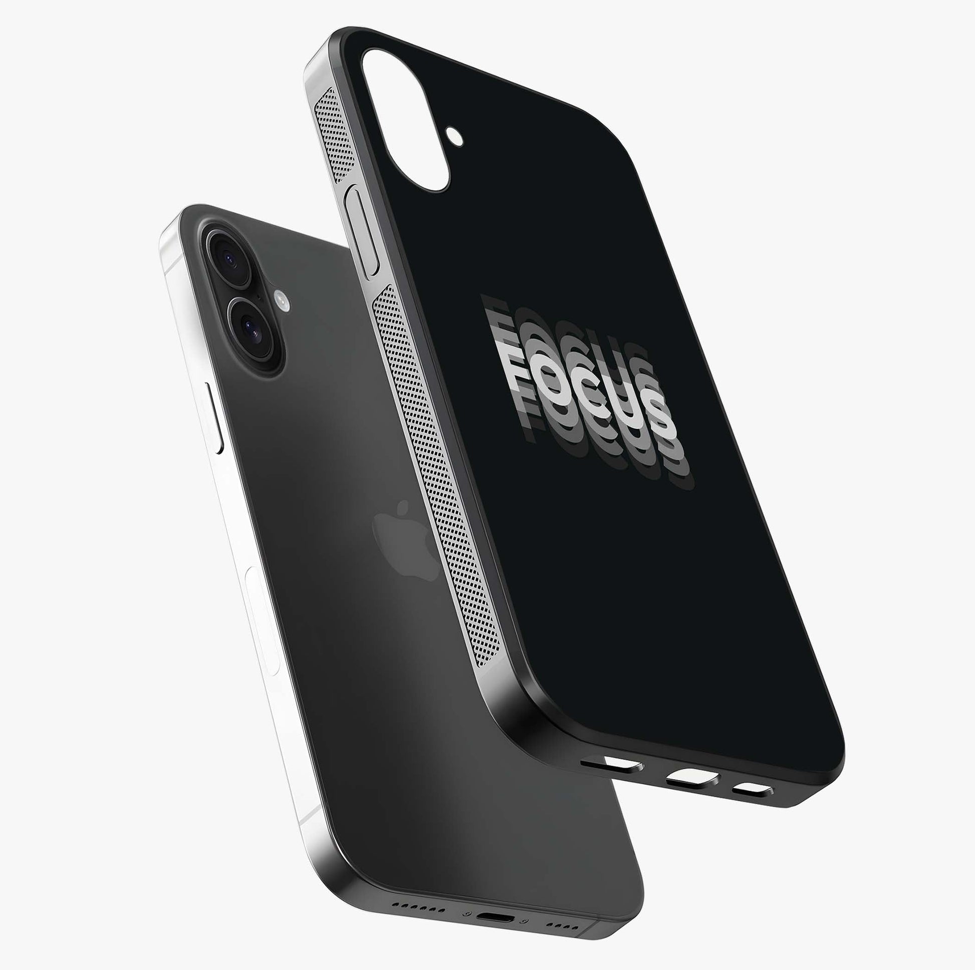 Focused Blade Discipline Glass Case laid diagonally highlighting side profile, edges and glossy glass shine.