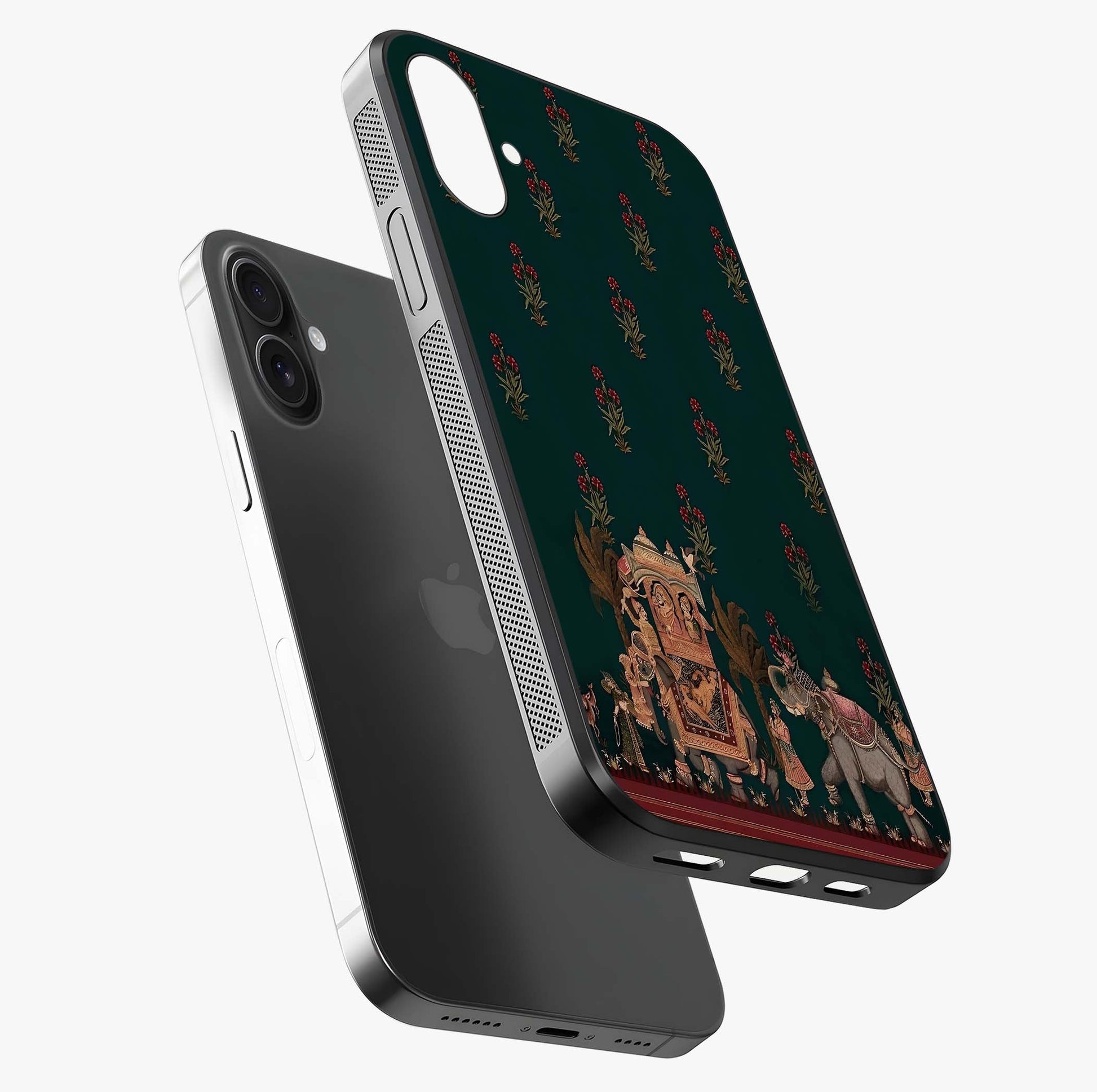 Macmerise Glass Case laid diagonally highlighting side profile, edges and glossy glass shine.