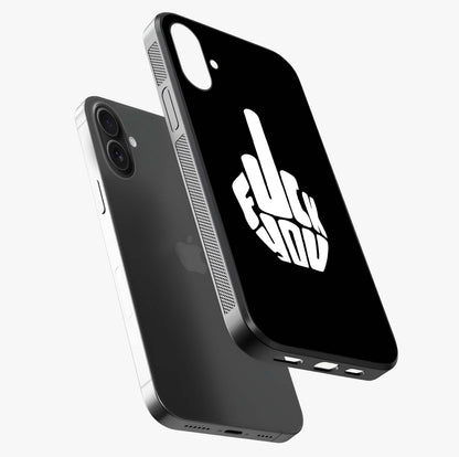 Rebel Mode On Glass Case laid diagonally highlighting side profile, edges and glossy glass shine.