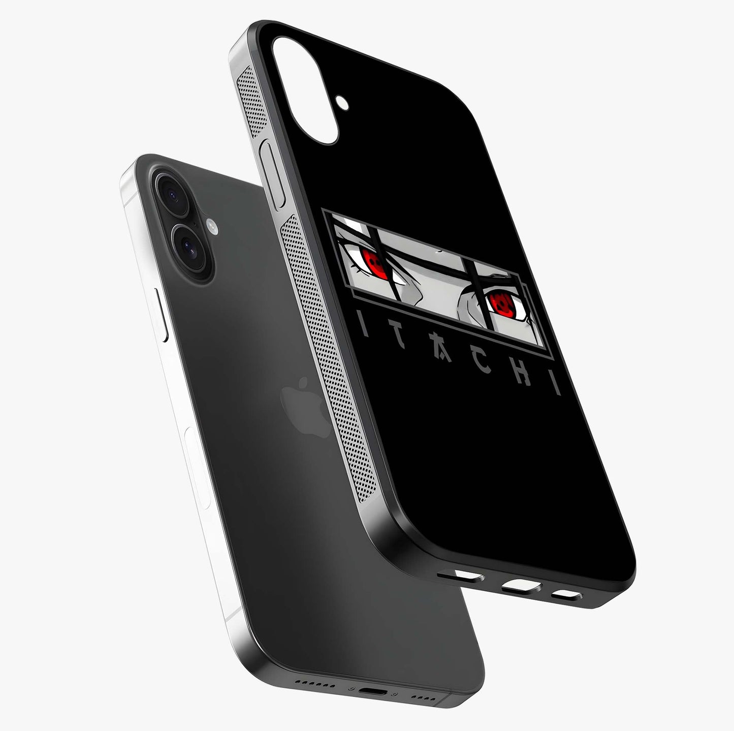 Scarlet Gaze Dominance Glass Case laid diagonally highlighting side profile, edges and glossy glass shine.