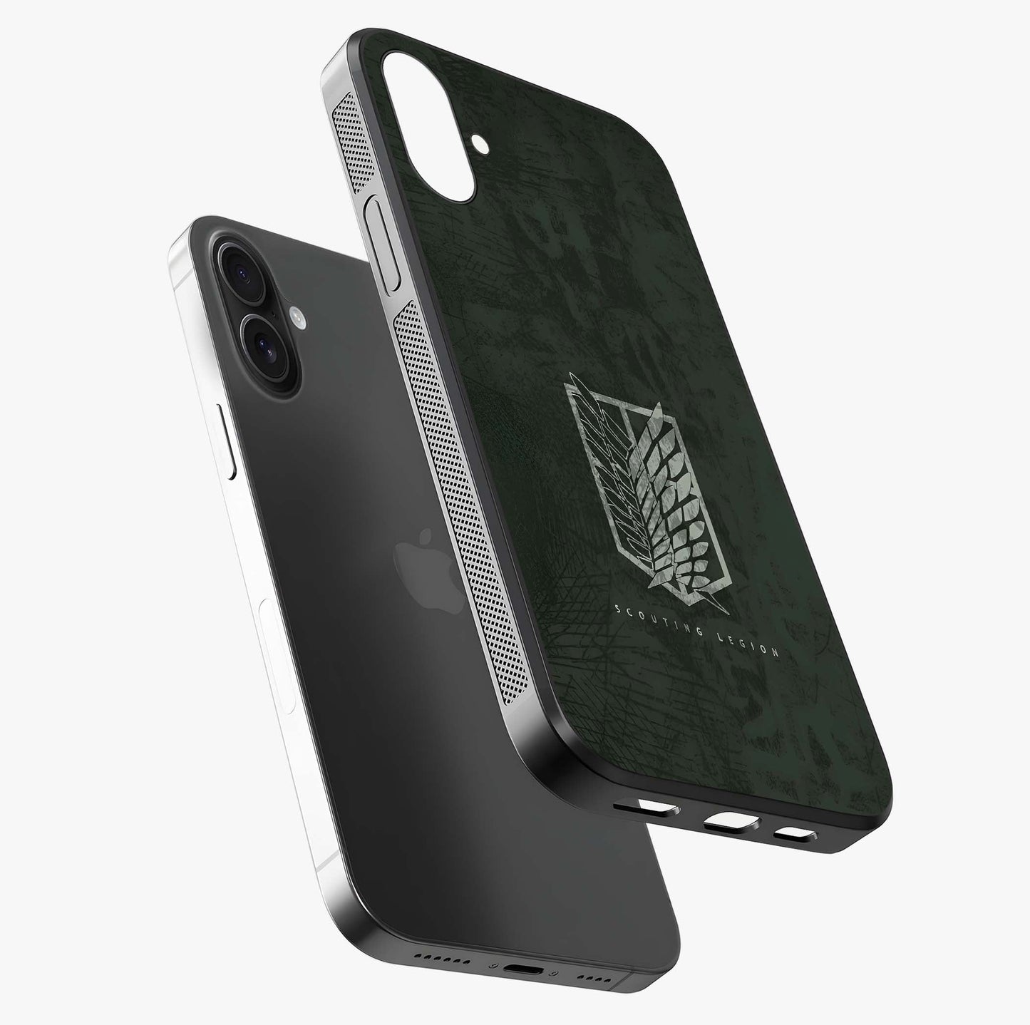 Wings Of Freedom Glass Case laid diagonally highlighting side profile, edges and glossy glass shine.