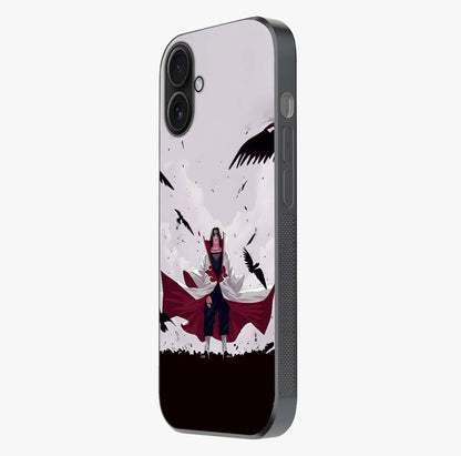 Crimson Crow Ascension Glass Case photographed in natural light showing reflective finish and design depth.