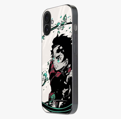 Demon Slayer Glass Case photographed in natural light showing reflective finish and design depth.