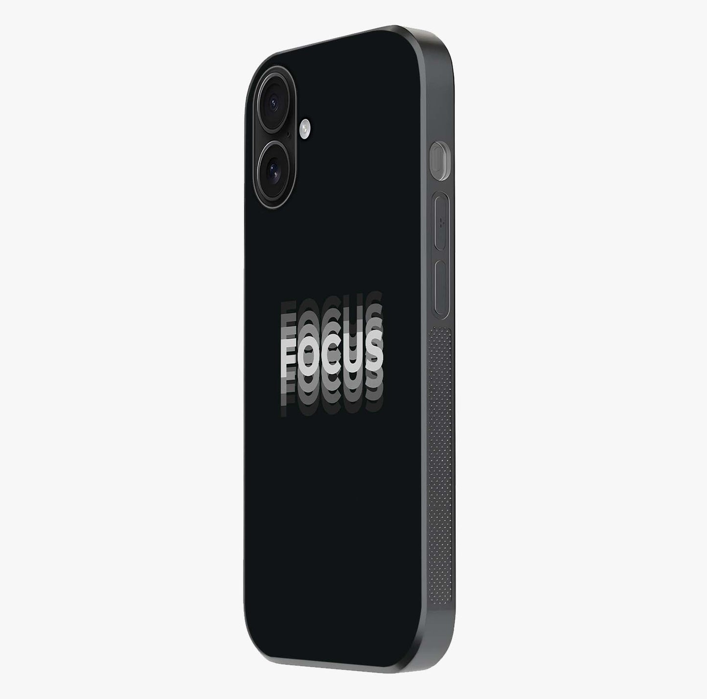 Focused Blade Discipline Glass Case photographed in natural light showing reflective finish and design depth.