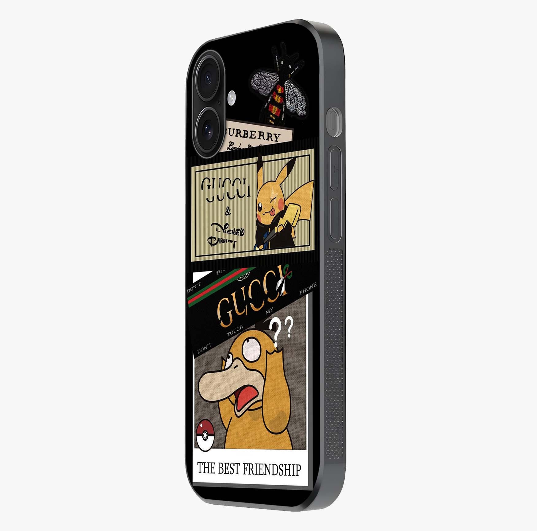 Gucci Play Mashup Glass Case photographed in natural light showing reflective finish and design depth.