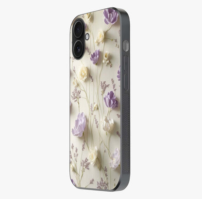 Lilac Breeze Harmony Glass Case photographed in natural light showing reflective finish and design depth.