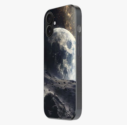 Lunar Horizon Glow Glass Case photographed in natural light showing reflective finish and design depth.