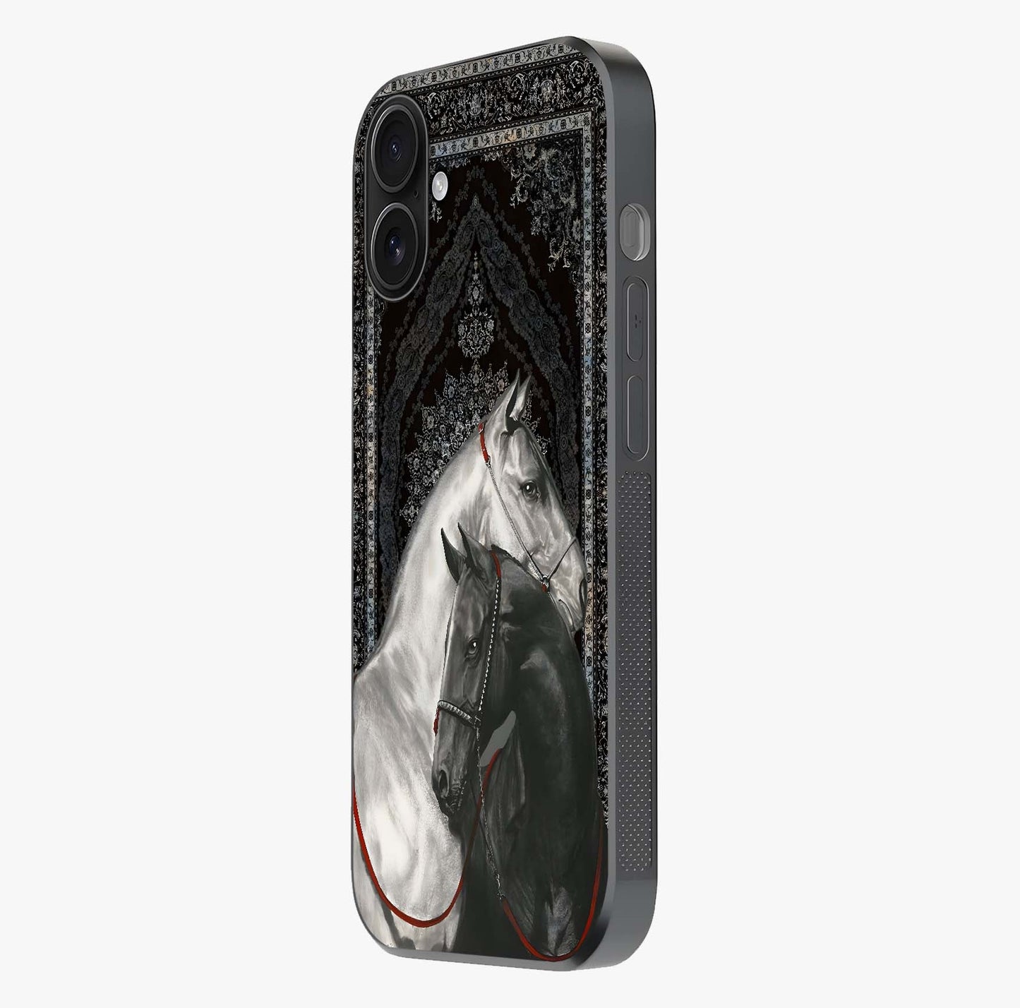 Majestic Ride Legacy Glass Case photographed in natural light showing reflective finish and design depth.
