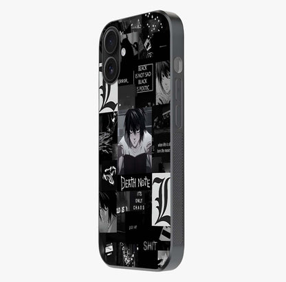 Midnight Chaos Mind Glass Case photographed in natural light showing reflective finish and design depth.