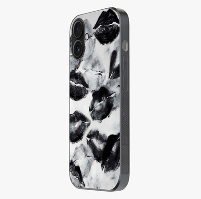 Midnight Kiss Marks Glass Case photographed in natural light showing reflective finish and design depth.