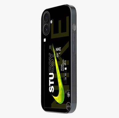 Neon Street Edition Glass Case photographed in natural light showing reflective finish and design depth.