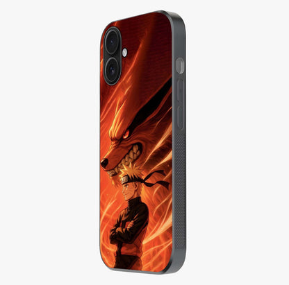 Nine Tails Legacy Glass Case photographed in natural light showing reflective finish and design depth.