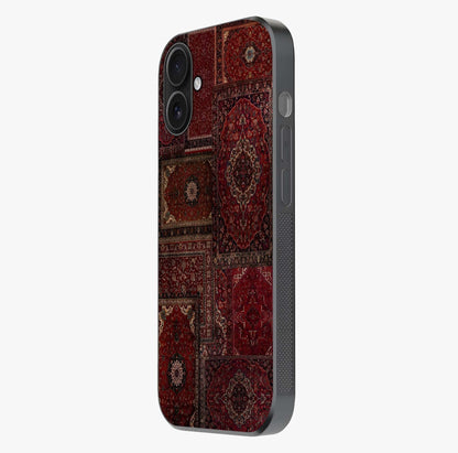 Persian Velvet Tale Glass Case photographed in natural light showing reflective finish and design depth.