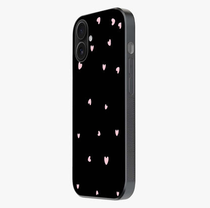 Pink Love Drops Glass Case photographed in natural light showing reflective finish and design depth.