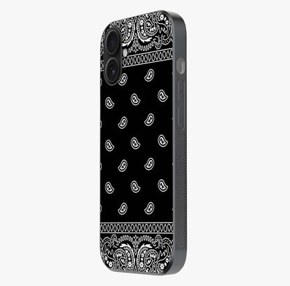 Retro Rebel Threads Glass Case photographed in natural light showing reflective finish and design depth.
