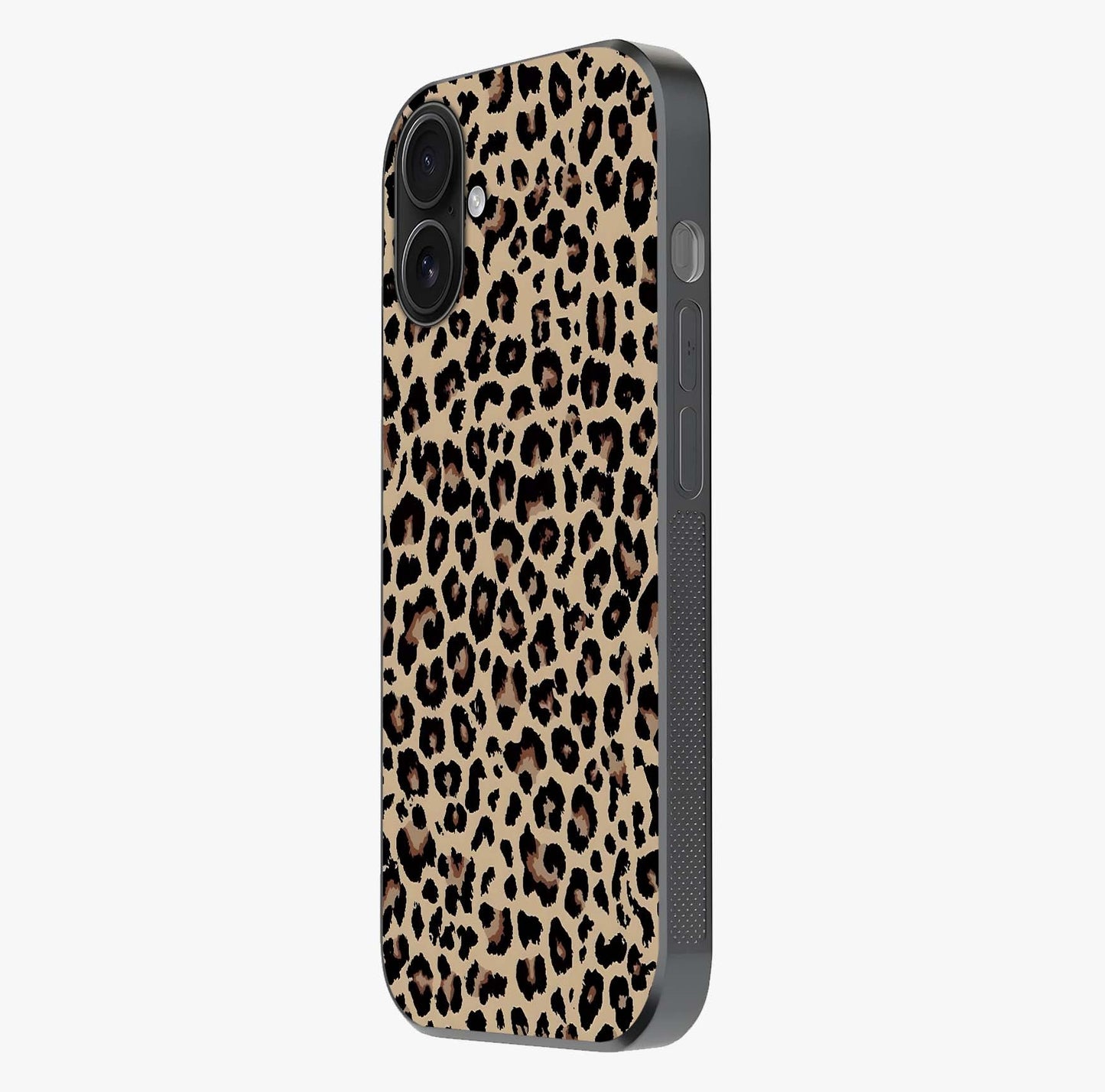 Savage Chic Pattern Glass Case photographed in natural light showing reflective finish and design depth.