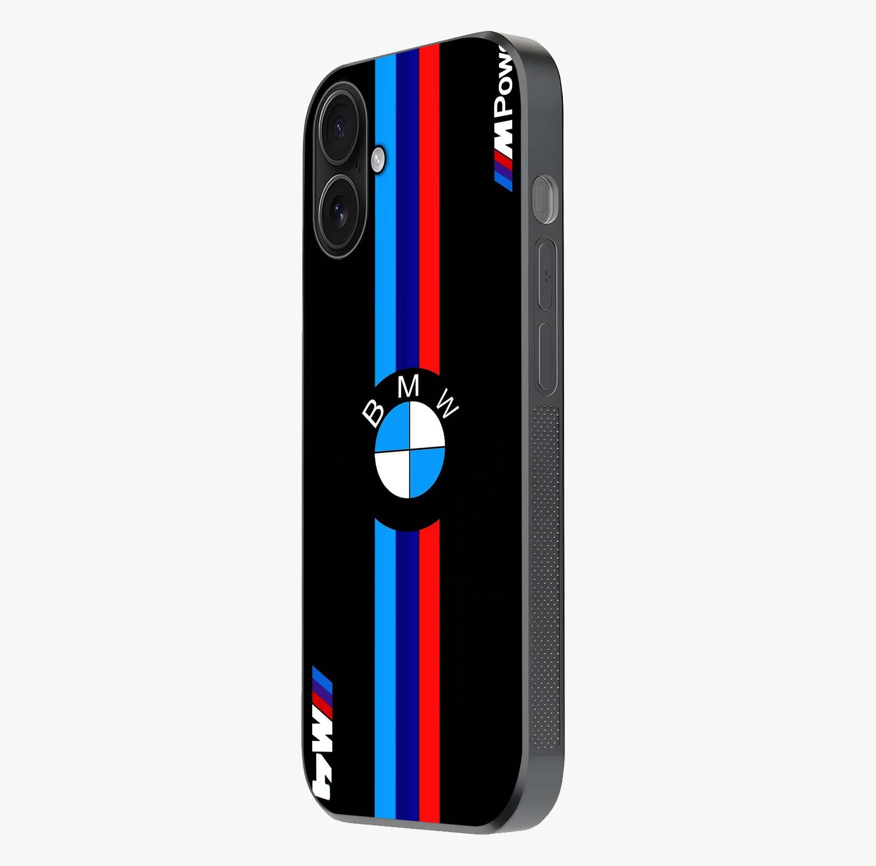 Turbo Bmw Beast Glass Case photographed in natural light showing reflective finish and design depth.