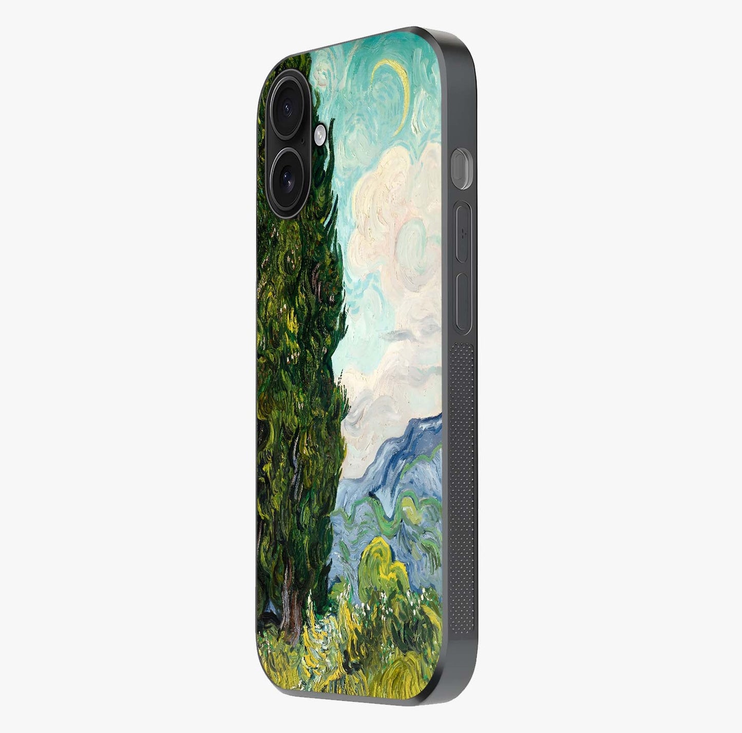 Van Gogh Vintage Art Glass Case photographed in natural light showing reflective finish and design depth.