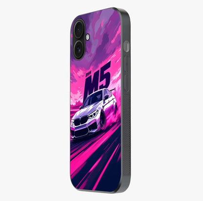 Velocity Drift Pulse Glass Case photographed in natural light showing reflective finish and design depth.
