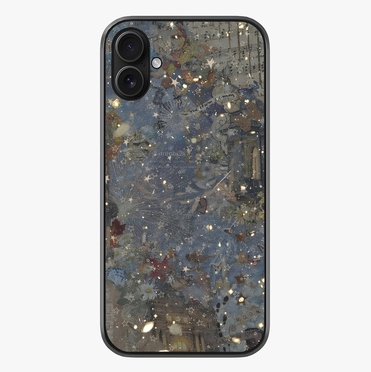 Aesthetic Astrolophia Glass Case showing full back design in clean flat view with glossy glass finish.