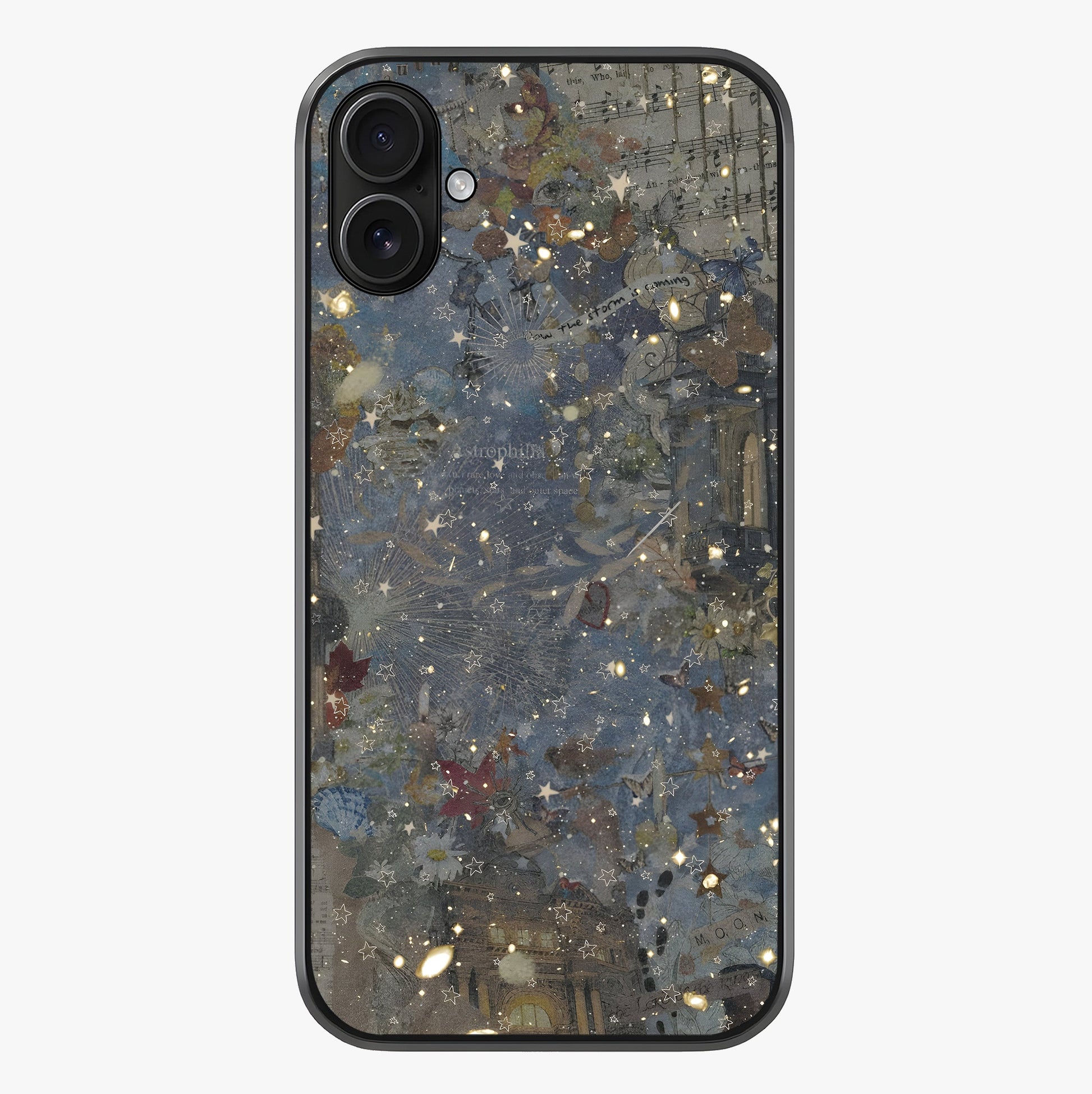 Aesthetic Astrolophia Glass Case showing full back design in clean flat view with glossy glass finish.