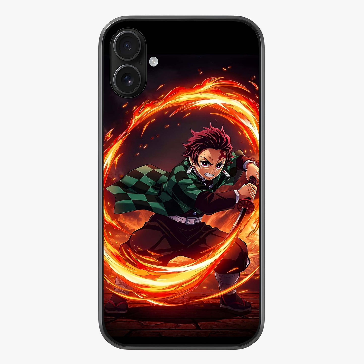 Blazing Sword Resolve Glass Case showing full back design in clean flat view with glossy glass finish.