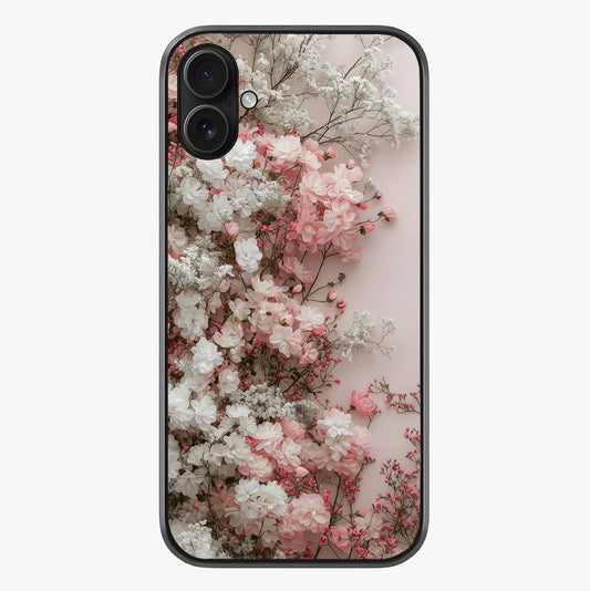 Blush Blossom Cloud Glass Case showing full back design in clean flat view with glossy glass finish.