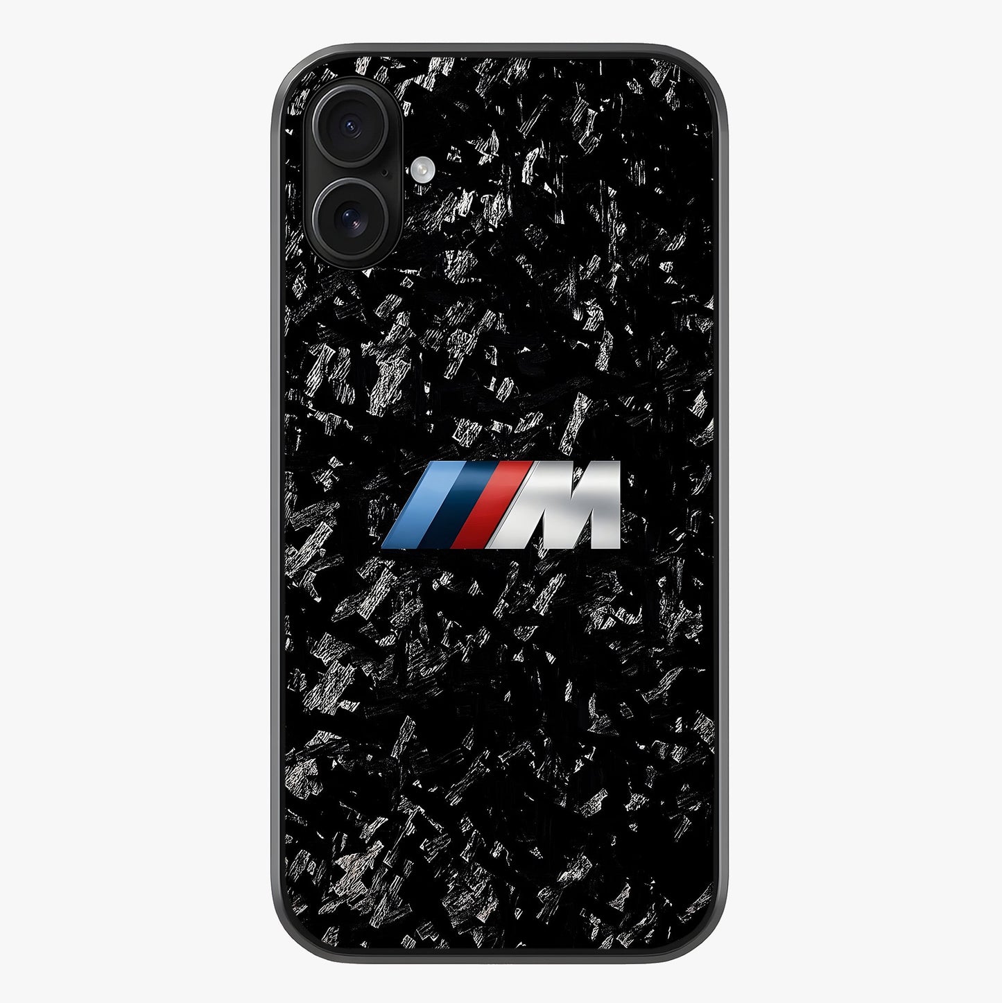 Carbon Speed Mark Glass Case showing full back design in clean flat view with glossy glass finish.