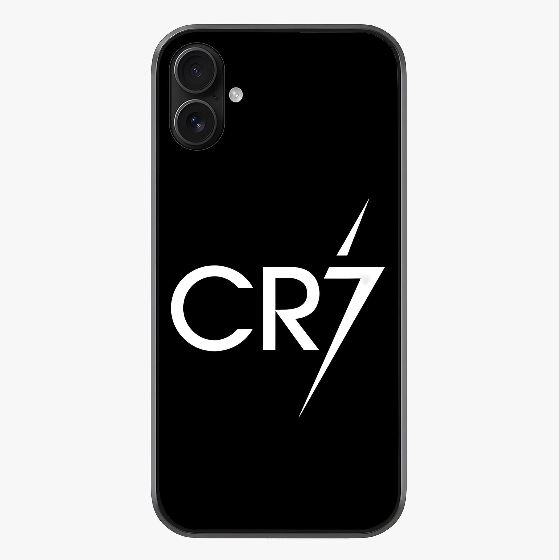 Cr7 Elite Strike Glass Case showing full back design in clean flat view with glossy glass finish.