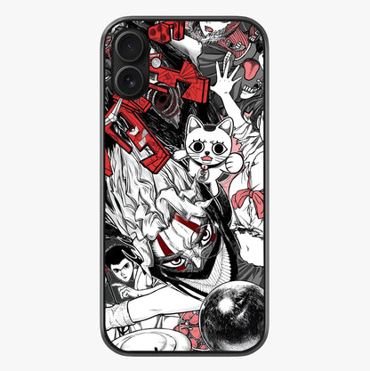 Crimson Chaos Panel Glass Case showing full back design in clean flat view with glossy glass finish.