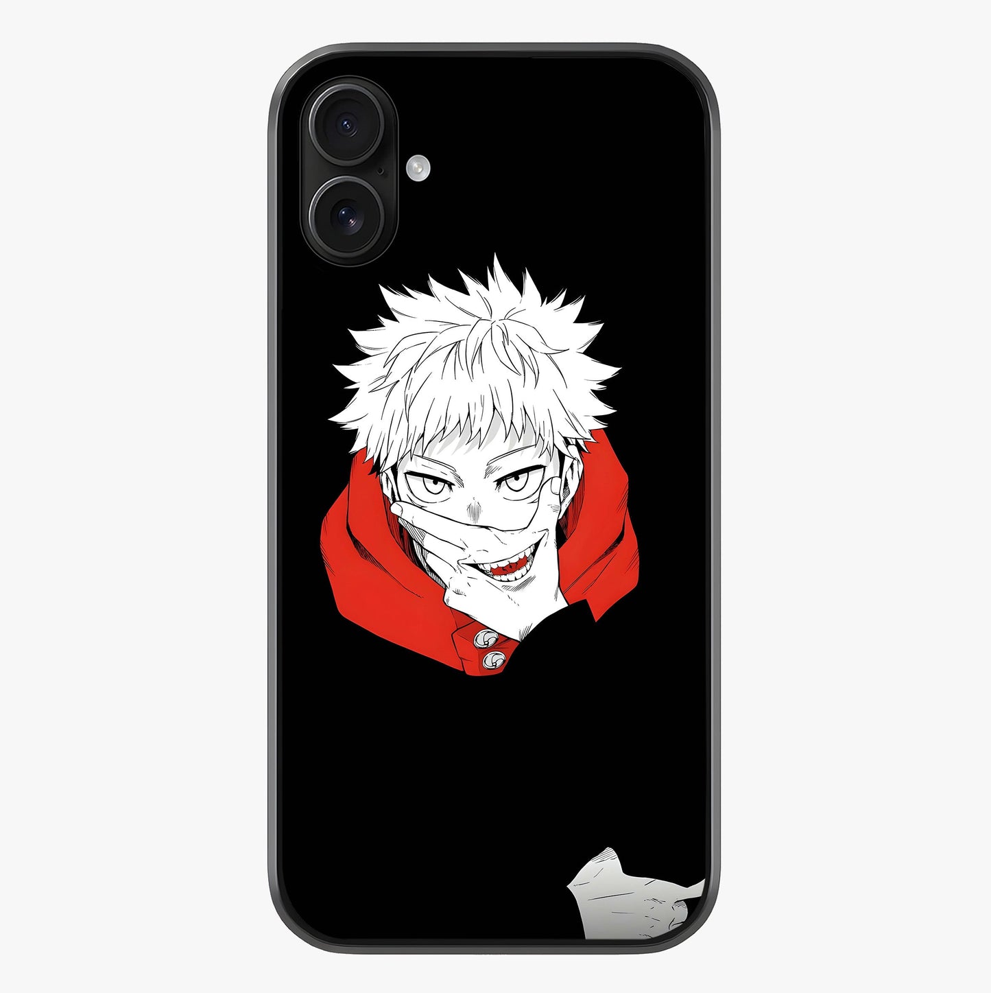 rimson Chaos Smile Glass Case showing full back design in clean flat view with glossy glass finish.
