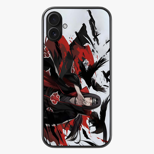 Crimson Crow Illusion Glass Case showing full back design in clean flat view with glossy glass finish.