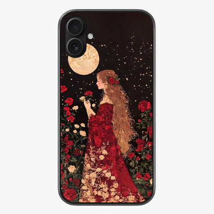 Crimson Dreams Glass Case showing full back design in clean flat view with glossy glass finish.