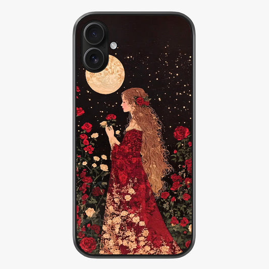 Crimson Dreams Glass Case showing full back design in clean flat view with glossy glass finish.