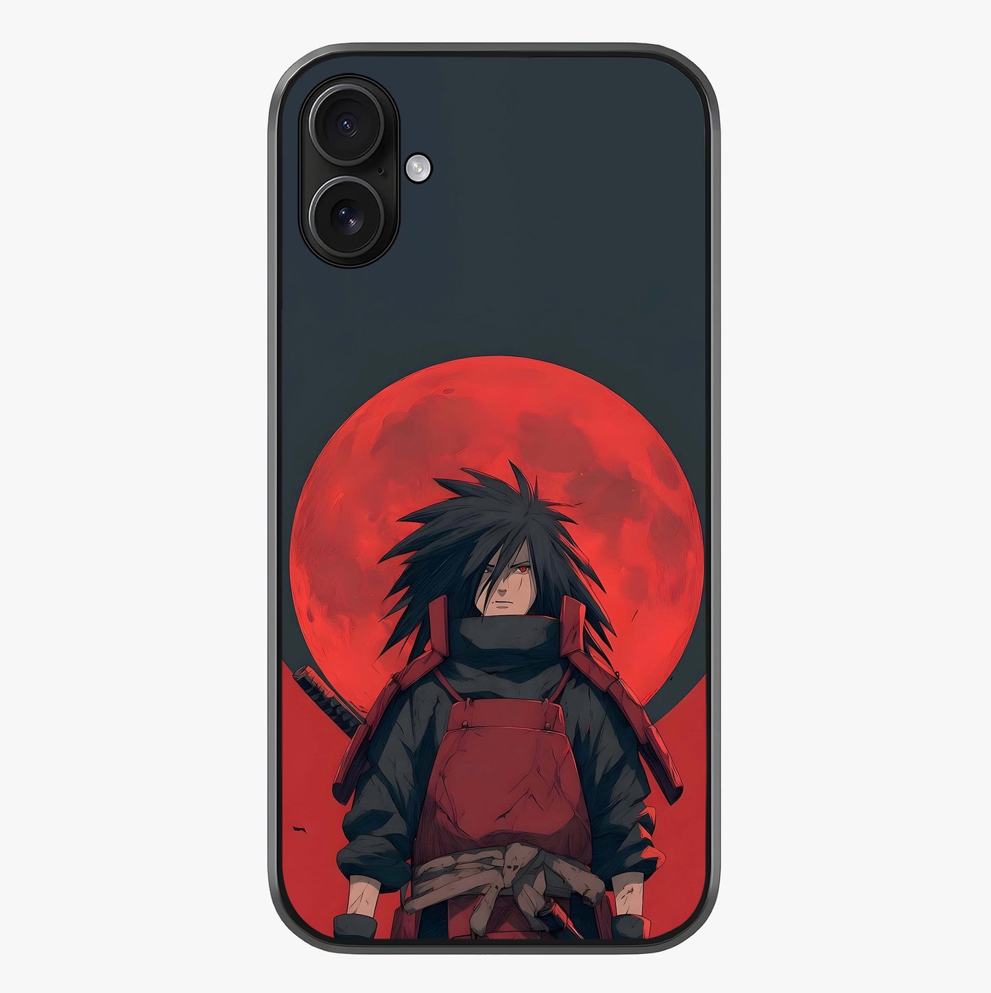 Crimson Moon Warlord Glass Case showing full back design in clean flat view with glossy glass finish.