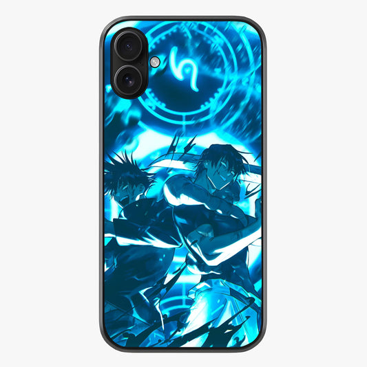 Cursed Energy Clash Glass Case showing full back design in clean flat view with glossy glass finish.