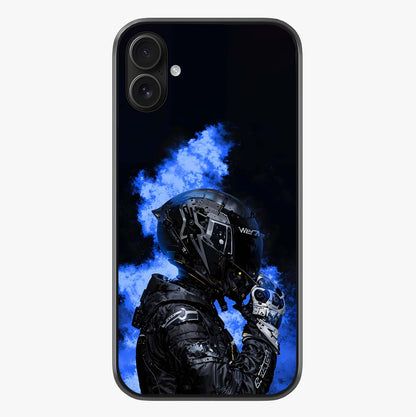 Cyber Sentinel Protocol Glass Case showing full back design in clean flat view with glossy glass finish.