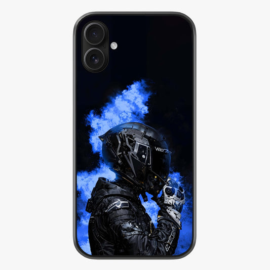 Cyber Sentinel Protocol Glass Case showing full back design in clean flat view with glossy glass finish.